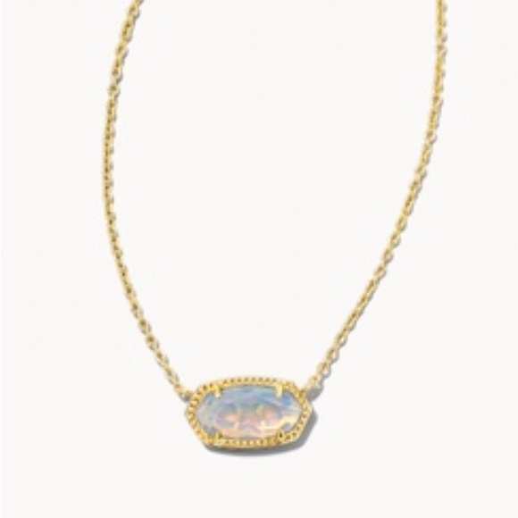 Kendra Scott Jewelry - Kendra Scott Elisa Gold Necklace With Iridescent Opalite Pendant (New)